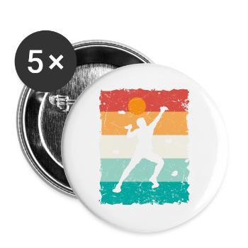 Boulder Klettern Bouldern Kletterer Bergsteiger - Buttons groß 56 mm (5er Pack) - Weiß - Vorne
