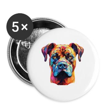Perro de Presa Canario Hunderasse Aquarellglas - Buttons groß 56 mm (5er Pack) - Weiß - Vorne