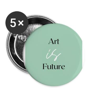 Art is Future - Buttons groß 56 mm (5er Pack) - Weiß - Vorne