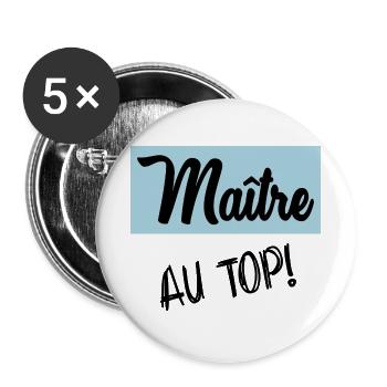 MEISTER. VIELEN DANK. DANKE, MEISTER. MEISTER. MEISTER-GESCHENK - Buttons groß 56 mm (5er Pack) - Weiß - Vorne