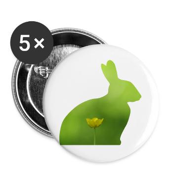 Hase - Buttons groß 56 mm (5er Pack) - Weiß - Vorne