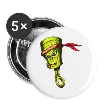GROMPY GROMSPiRACY - Buttons groß 56 mm (5er Pack) - Weiß - Vorne