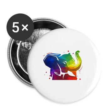 Majestätischer Elefant Wasserloch - Buttons groß 56 mm (5er Pack) - Weiß - Vorne