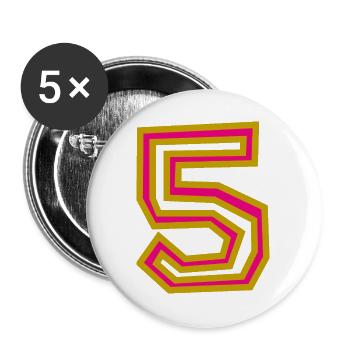 5. 5 YEARS. 5th ANNIVERSARY - Buttons large 2.2''/56 mm (5-pack) - white - Front