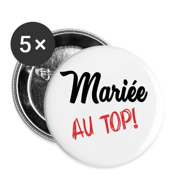 ZUKÜNFTIGE BRAUT - Buttons groß 56 mm (5er Pack) - Weiß - Vorne