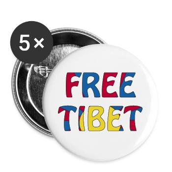 free tibet - Buttons groß 56 mm (5er Pack) - Weiß - Vorne