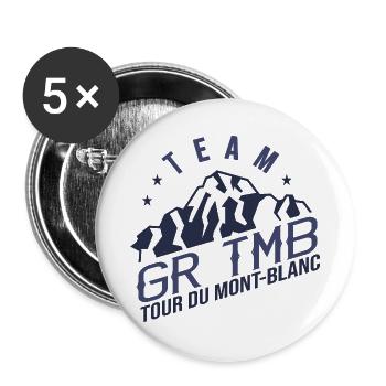 GR TMB Tour du Mont Blanc Randonnée Trek - Lot de 5 grands badges (56 mm) - blanc - Devant