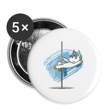 Einhorn Poledancing Pole Dancing Dancer - Buttons groß 56 mm (5er Pack) - Weiß - Vorne