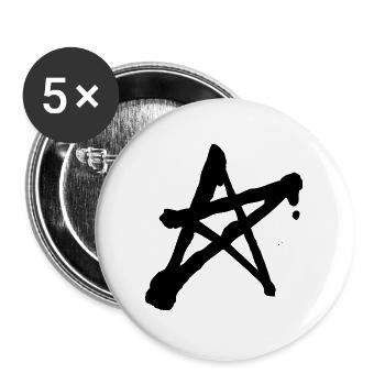 Pentagramm - Buttons groß 56 mm (5er Pack) - Weiß - Vorne