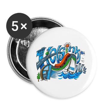 HELSINKI FRESH SUMMER DRAWING - 165 Produkte ansehen - Buttons groß 56 mm (5er Pack) - Weiß - Vorne