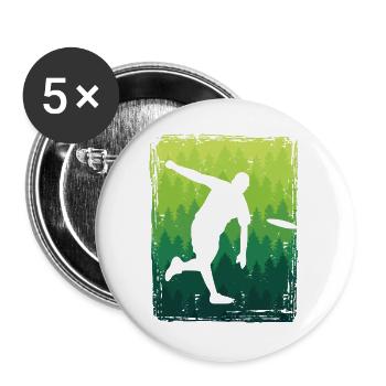 Disc Golf Discgolfer Frisbee Sport Discgolf - Buttons groß 56 mm (5er Pack) - Weiß - Vorne