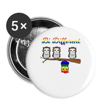 Bi Different Bisexual Pride Lustig Fun Bi Spruch - Buttons groß 56 mm (5er Pack) - Weiß - Vorne
