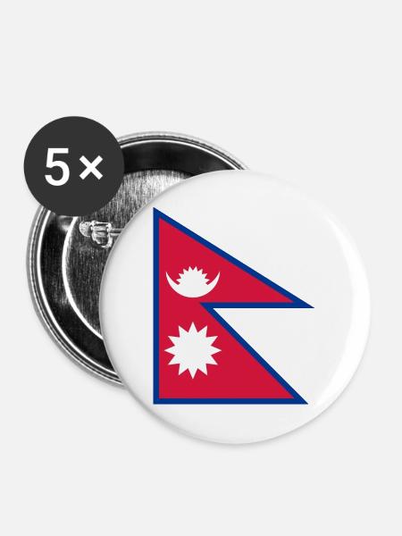 Nepal - Buttons groß 56 mm (5er Pack) - Weiß