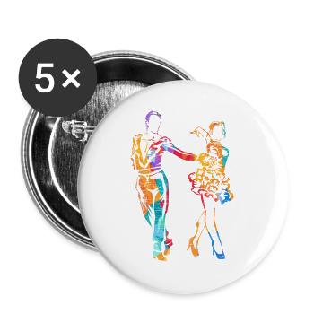 Leidenschaftlicher Cha Cha Tanzschritt - Buttons groß 56 mm (5er Pack) - Weiß - Vorne