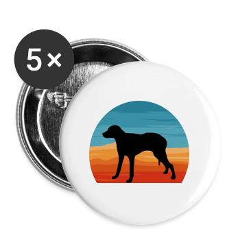Chien Francais Blanc et Orange Hundesilhouette - Buttons groß 56 mm (5er Pack) - Weiß - Vorne