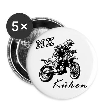 mx kueken - Buttons groß 56 mm (5er Pack) - Weiß - Vorne