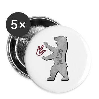 "I love you Berlin" im Graffiti Style - Buttons groß 56 mm (5er Pack) - Weiß - Vorne