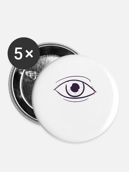 Auge - Buttons groß 56 mm (5er Pack) - Weiß