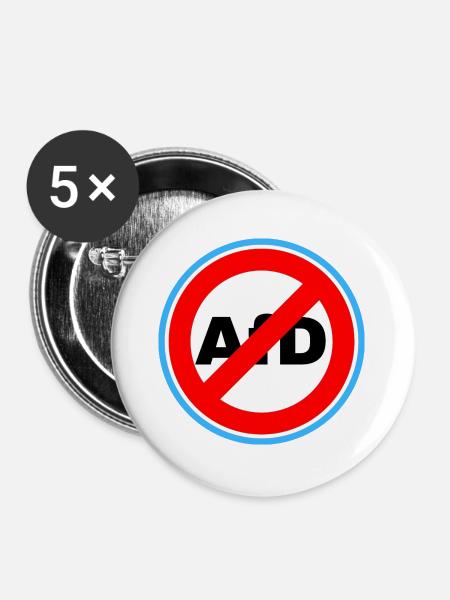 AFD Verbot - Buttons groß 56 mm (5er Pack) - Weiß
