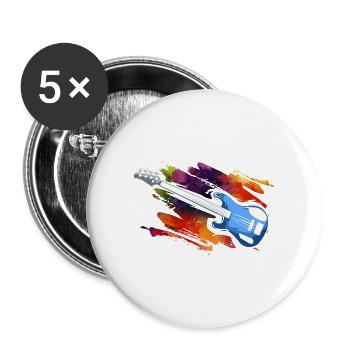 Druckvoller Bassgitarre Saitenspiel - Buttons groß 56 mm (5er Pack) - Weiß - Vorne