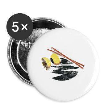 Furchtloser Diabolo Zirkusartist - Buttons groß 56 mm (5er Pack) - Weiß - Vorne