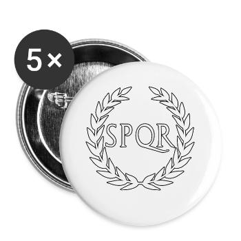 Roemer Rom Roemisch SPQR WEISS - Buttons groß 56 mm (5er Pack) - Weiß - Vorne