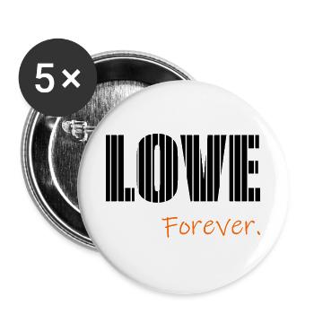 ICH LIEBE DICH. ICH LIEBE DICH. LIEBE. LIEBE. HERZ. - Buttons groß 56 mm (5er Pack) - Weiß - Vorne
