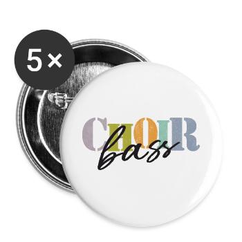 Choir - Bass Singer - Buttons groß 56 mm (5er Pack) - Weiß - Vorne