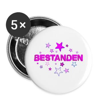 Bestanden Abschluss Prüfung Abi bestanden rosa - Buttons groß 56 mm (5er Pack) - Weiß - Vorne