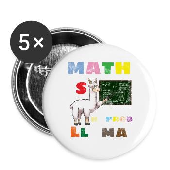 Math Joke - Buttons groß 56 mm (5er Pack) - Weiß - Vorne
