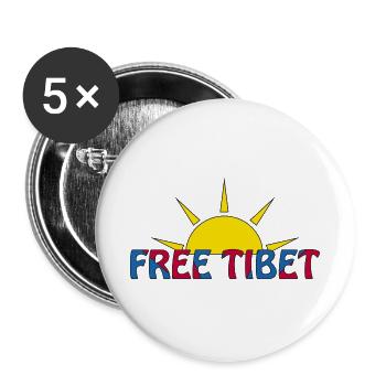 free tibet - Buttons groß 56 mm (5er Pack) - Weiß - Vorne