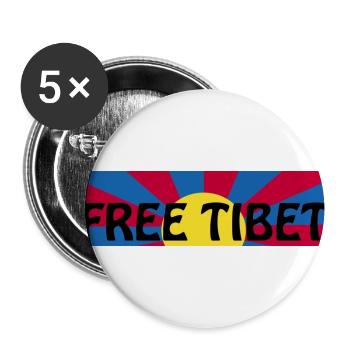 free tibet - Buttons groß 56 mm (5er Pack) - Weiß - Vorne