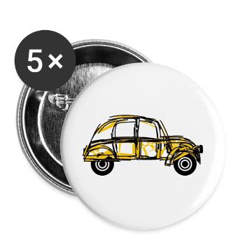 2 Lebenslauf. AUTO. RALLYE. VATERTAG. - Buttons groß 56 mm (5er Pack) - Weiß - Vorne