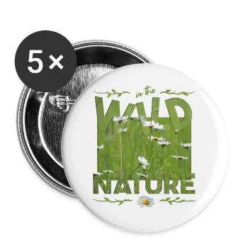 wild nature - Buttons groß 56 mm (5er Pack) - Weiß - Vorne