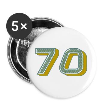 70. 70 YEARS. 70th ANNIVERSARY. 70 YEARS ANNIVERSARY. - Buttons large 2.2''/56 mm (5-pack) - white - Front