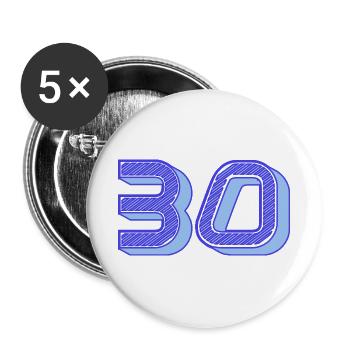 30. 30 YEARS. 30th ANNIVERSARY. 30 YEARS ANNIVERSARY. - Buttons large 2.2''/56 mm (5-pack) - white - Front