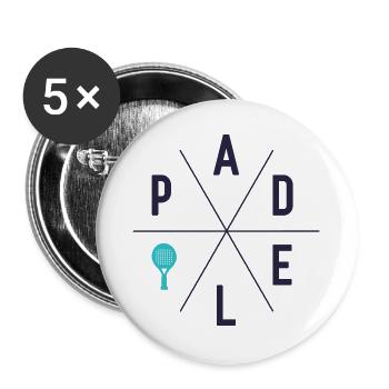 Padel Motiv Padelspieler Padel-Tennis - Buttons groß 56 mm (5er Pack) - Weiß - Vorne