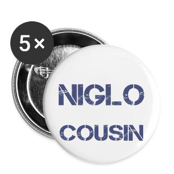 Je mange du Niglo - Lot de 5 grands badges (56 mm) - blanc - Devant