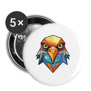 Kuckuck buntes Aquarell Tier Haustier Illustration - Buttons groß 56 mm (5er Pack) - Weiß - Vorne