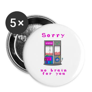 Kirmes Automat Gehirn Greifer claw machine - Buttons groß 56 mm (5er Pack) - Weiß - Vorne