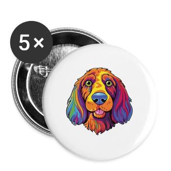 Armenische Gampr Hunderasse Karikatur Kawaii Illustrati - Buttons groß 56 mm (5er Pack) - Weiß - Vorne