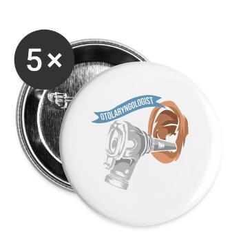 Erfahrener HNO Arzt Notaufnahme - Buttons groß 56 mm (5er Pack) - Weiß - Vorne