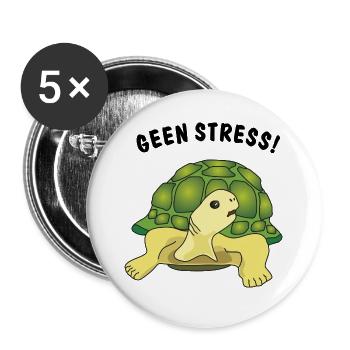 geen stress - Buttons groß 56 mm (5er Pack) - Weiß - Vorne