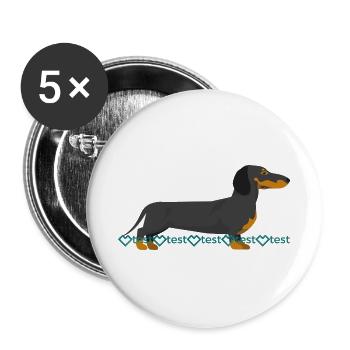 Dachshund Picture - Buttons large 2.2''/56 mm (5-pack) - white - Front