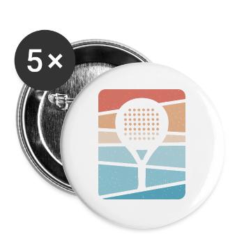 Padeltennis Padelschläger Padelspieler Padel - Buttons groß 56 mm (5er Pack) - Weiß - Vorne