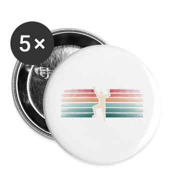 Kletterer Klettern Vintage Climbing Bouldern - Buttons groß 56 mm (5er Pack) - Weiß - Vorne