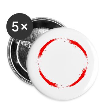 Kreis Design Rot Ring Vektor Farbig Bürste - Buttons groß 56 mm (5er Pack) - Weiß - Vorne