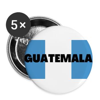 Guatemala in Guatemalan Flag Colors - Buttons large 2.2''/56 mm (5-pack) - white - Front
