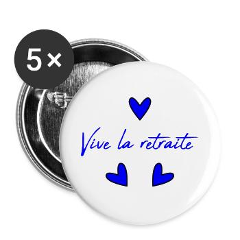 RETIREMENT. RETIREMENT. RETIRED. RETIREMENT - Buttons large 2.2''/56 mm (5-pack) - white - Front
