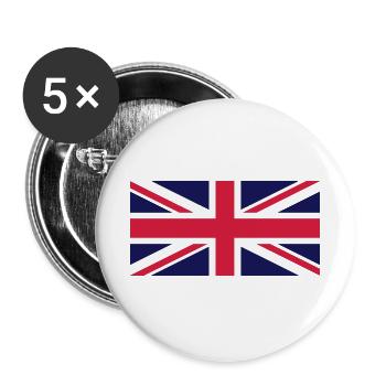 UNION JACK - Buttons groß 56 mm (5er Pack) - Weiß - Vorne